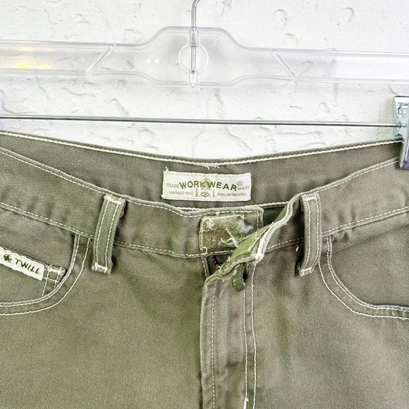 Vintage LEI Y2K Low Rise Green Cargo Utility Shorts Size 5 - Picture 4 of 8